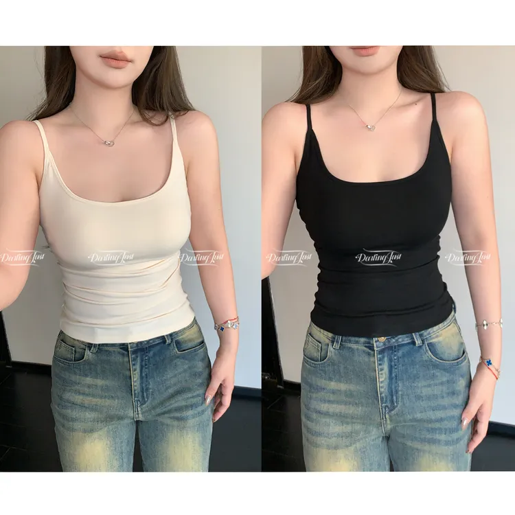 DarlingJust小野墩墩[温暖绒感]一体杯式背心吊带女百搭打底上衣