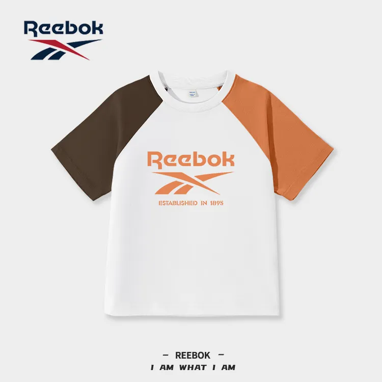 Reebok锐步童装儿童纯棉短袖男孩上衣男童夏季t恤大童夏装半袖薄