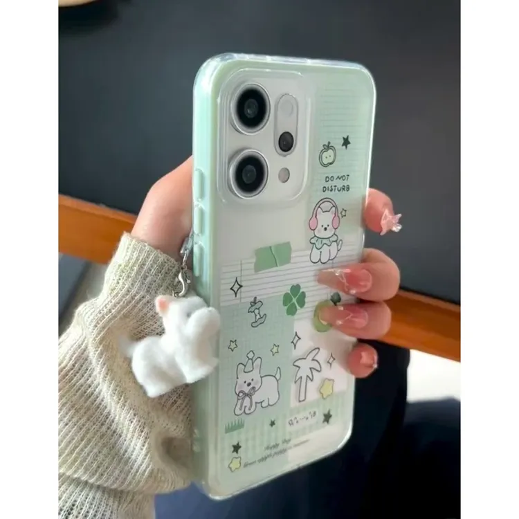 四叶草小狗手机壳适用iPhone17/16promax高级14pro防摔壳创意卡通