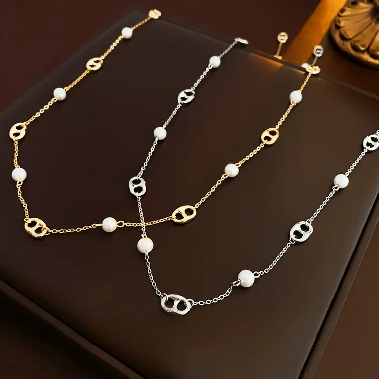 铜合金项链 百搭猪鼻子珠珠项链 LH21591