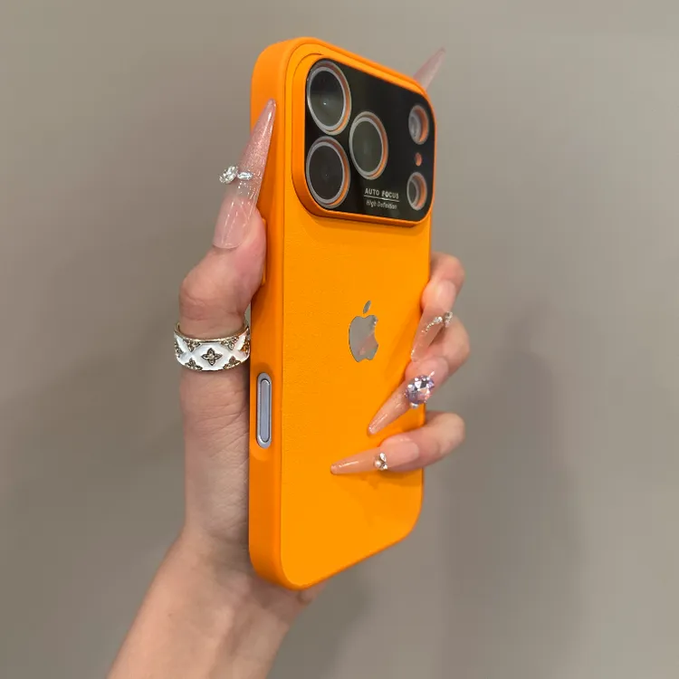 创意简约高级素皮纹适用iPhone17promax手机壳16苹果15全包14女13