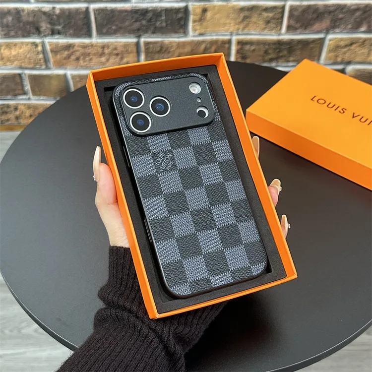 适用苹果17promax手机壳iPhone17pro皮质17air新款16格子15高级14