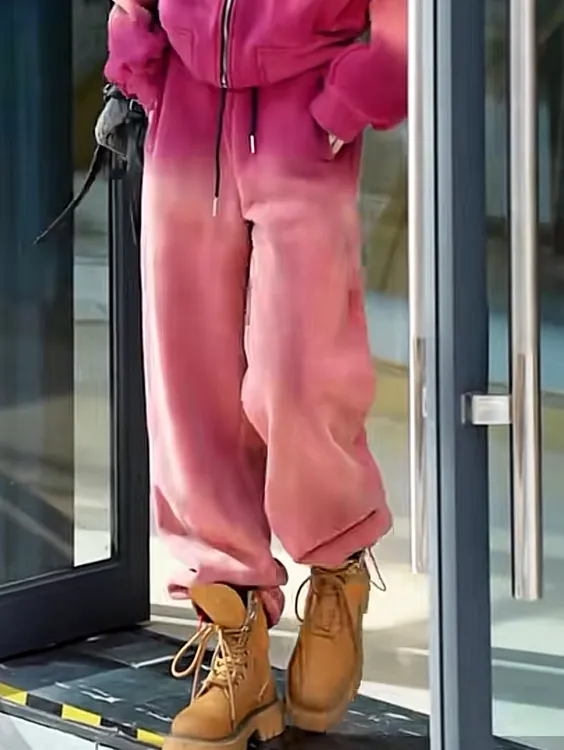 【GEYANTU】768（裤子）秋冬保暖慵懒风束脚裤高腰休闲裤加绒加厚款