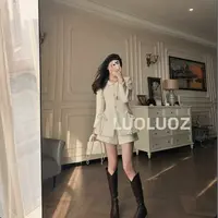 【现货】LUOLUOZ【北岛月光】绵羊毛收腰女神范上衣＋裤子两件套JF360
