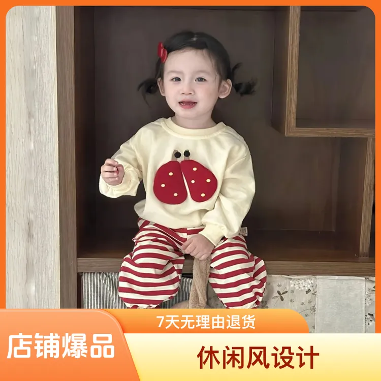 春秋卡通动漫女风格休闲风套装婴儿韩版洋气童装秋季