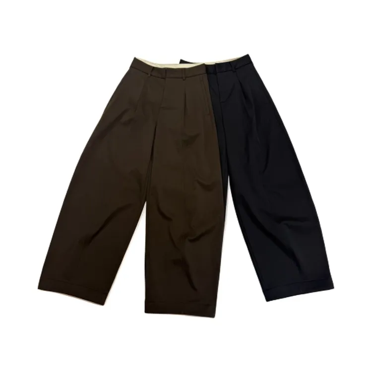 深圳南油2025冬季加绒新品西装哪吒裤高级慵懒时尚简约女士裤子