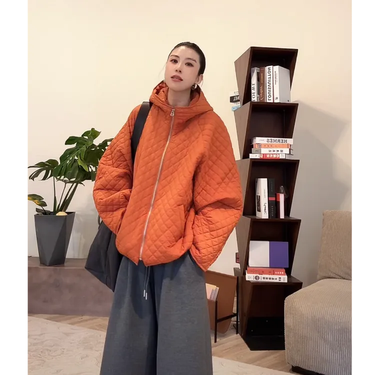 ZUOXIAOQI线条防泼水连帽棉服22（衣长65-68/胸围132-140）