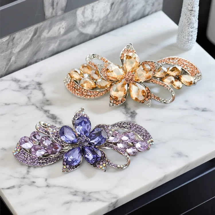 发夹后脑勺夹子头饰顶夹花朵发卡弹簧夹横夹韩版气质夹头发发饰43