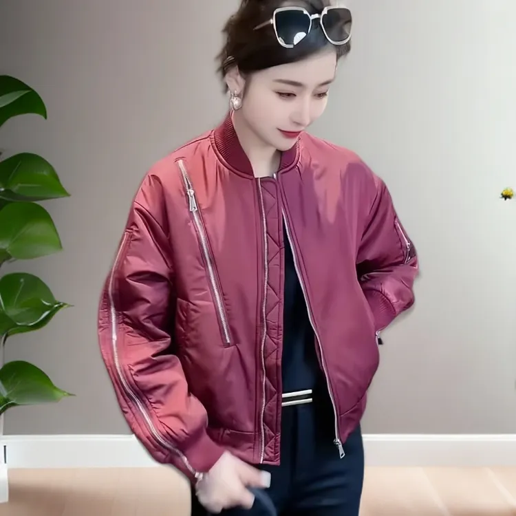 2025秋季二棉棉服INS风女圆领休闲风短外套上衣网红洋气炸街女装