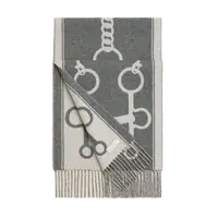 未使用 Hermes/爱马仕 Casaque Mors系列 山羊绒围巾