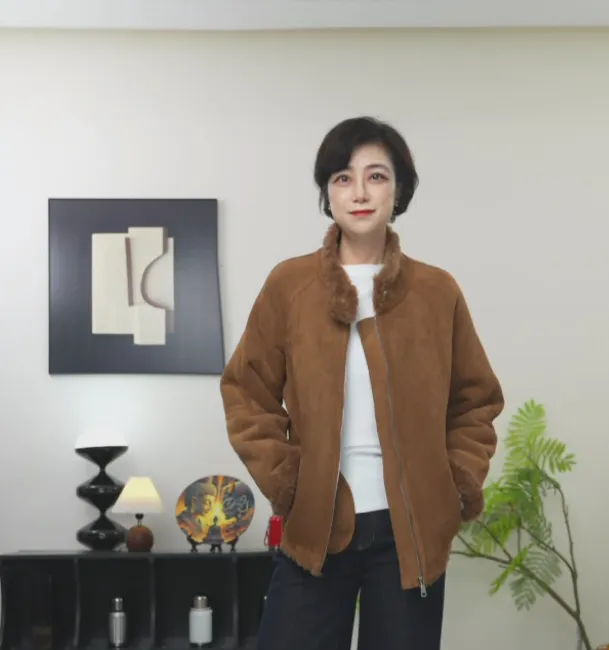【U.M】羊羔毛立领夹克利落大衣外套保暖