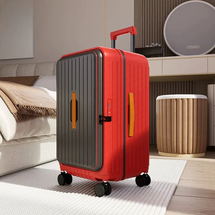 日本侧开盖行李箱可扩展拉杆箱轻便拉链24旅行女箱20寸登机皮箱男