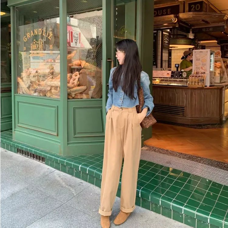 OUDOCKEE 鸥鸥 【莱赛尔】美拉德 高腰显瘦百搭休闲裤 K2503P552T