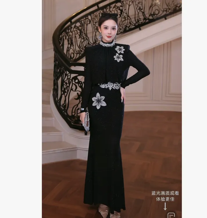 FNN【星河闪耀】2025新款气质复古休闲衣服女连衣裙F2530395