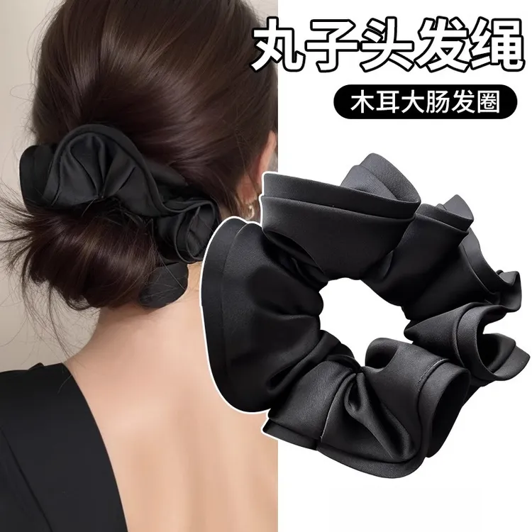 韩版复古木耳边大肠发圈女后脑勺扎马尾发绳高弹力耐用头绳头饰