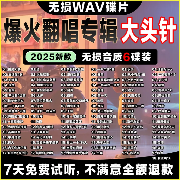【大头针专辑】经典翻唱成名曲车载无损CD碟片光盘高音质WAV通用