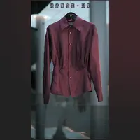 五集   时尚新款气质设计师款醋酸衬衫领舒适收腰显瘦衬衫S6465
