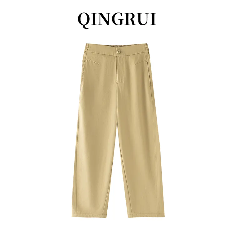 【万达品牌】【三伏天薄款直筒裤】夏季窄版高腰显瘦百搭九分裤QR5188