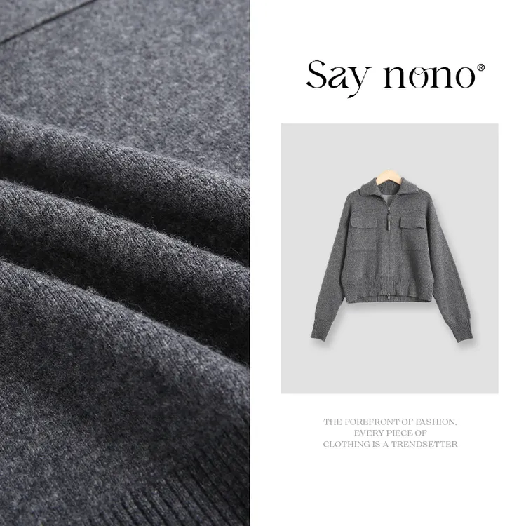 懒猫nono│Saynono 纯色双面羊毛羊绒厚针织外套/XXDLCA4025128