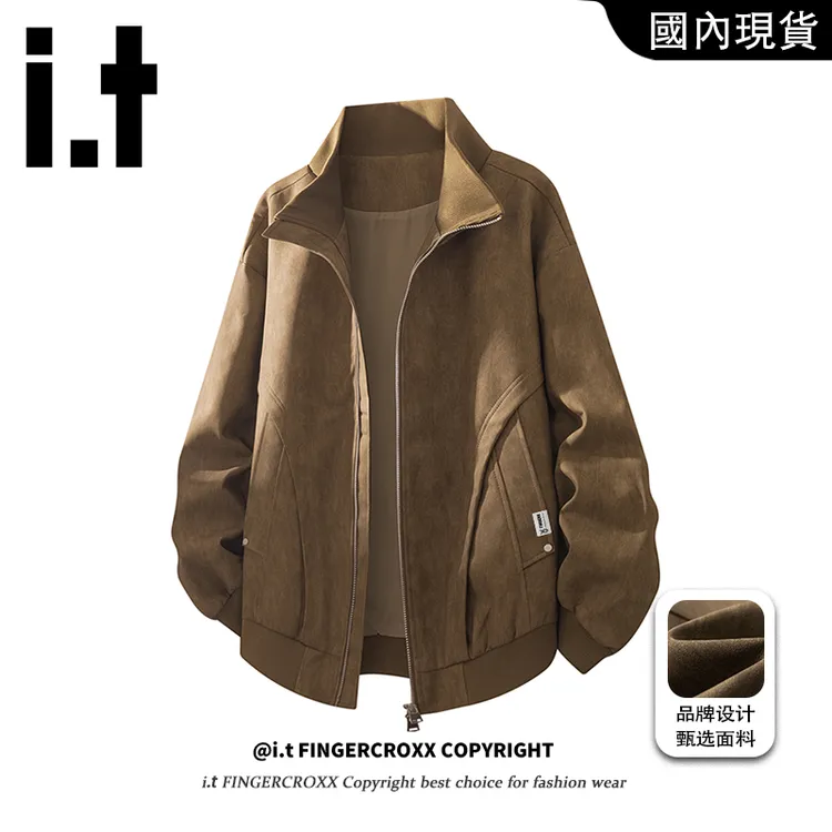 i.t FINGERCROXX美式复古皮夹克外套男秋季新款潮牌宽松大码夹克