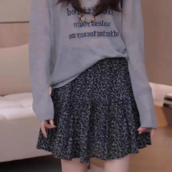 大码法式复古高腰碎花半身裙女2025夏季新款遮胯防走光a字短裙子
