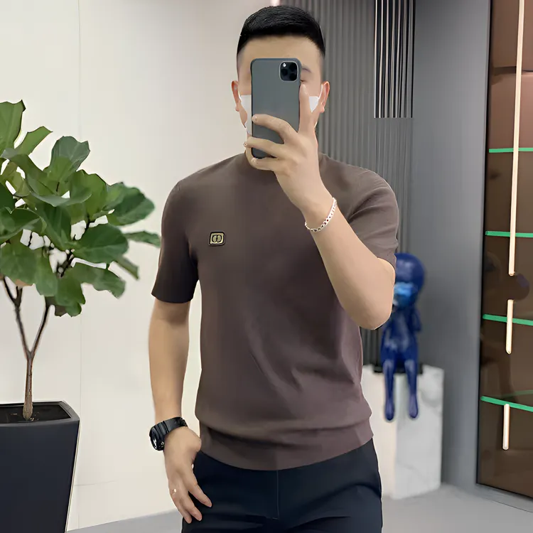 秋冬季男士短袖打底衫轻奢高品质时尚休闲商务半袖修身男士打底衫