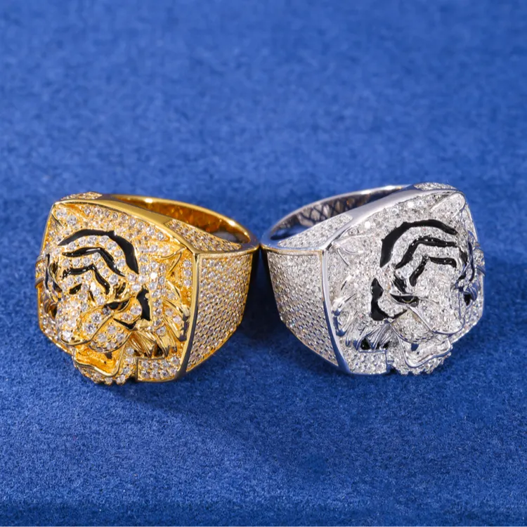 魔匠 925银莫桑石戒指 2026莫桑钻霸气虎头高级感钻男士戒指