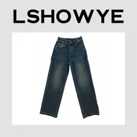 LSHOWYE｜小刺绣直简牛仔裤 K50078-1