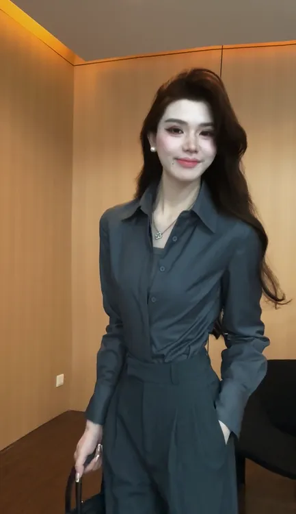 【梦晨追月】高级感小众时尚气质修身显瘦长袖衬衫ZKK000027款