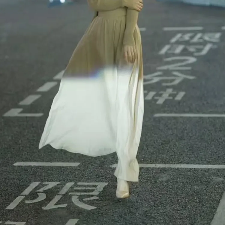 魏元高定/飘逸高端国风夏季天丝亚麻高腰长款半身裙-0965