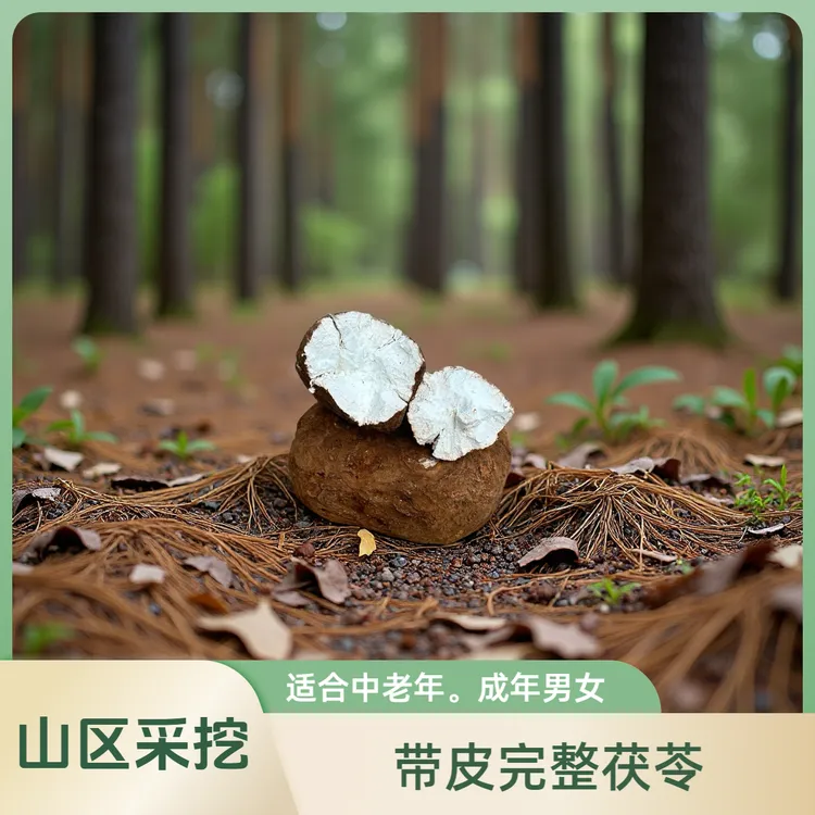 【云南新鲜带皮茯苓】2斤起包邮农家泡水炖汤保真山区白茯苓整个