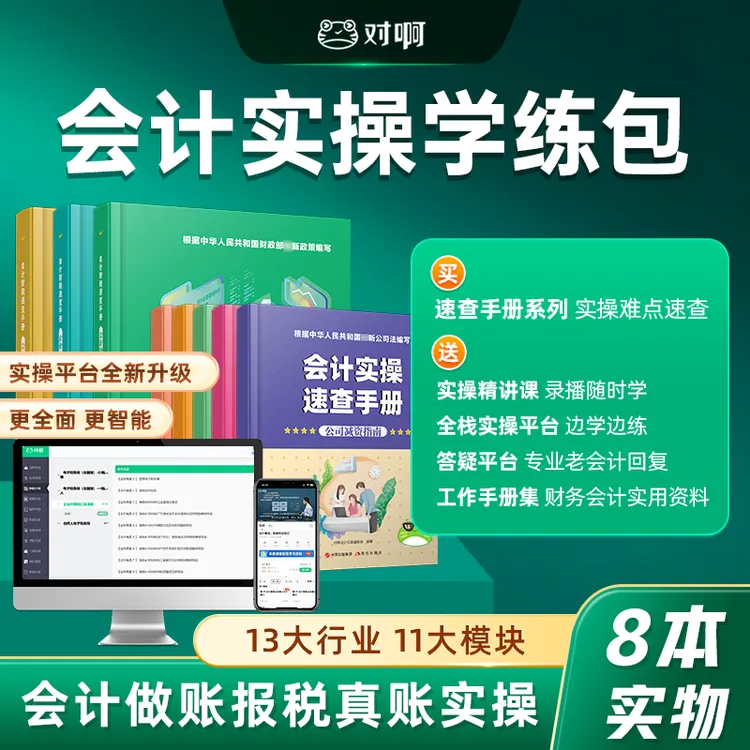 【会计实操】对啊老会计全能提升班｜做账报税速查手册实训平台