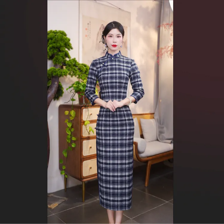 南枝  2025新款改良旗袍气质日常优雅经典旗袍修身复古显瘦