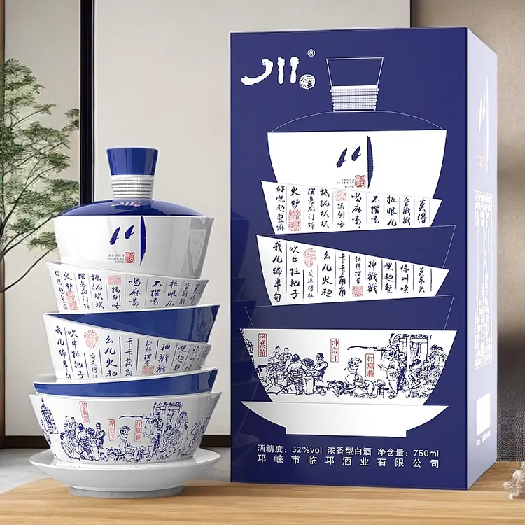 川酒·盖碗酒 52度浓香型白酒 750ml单支装