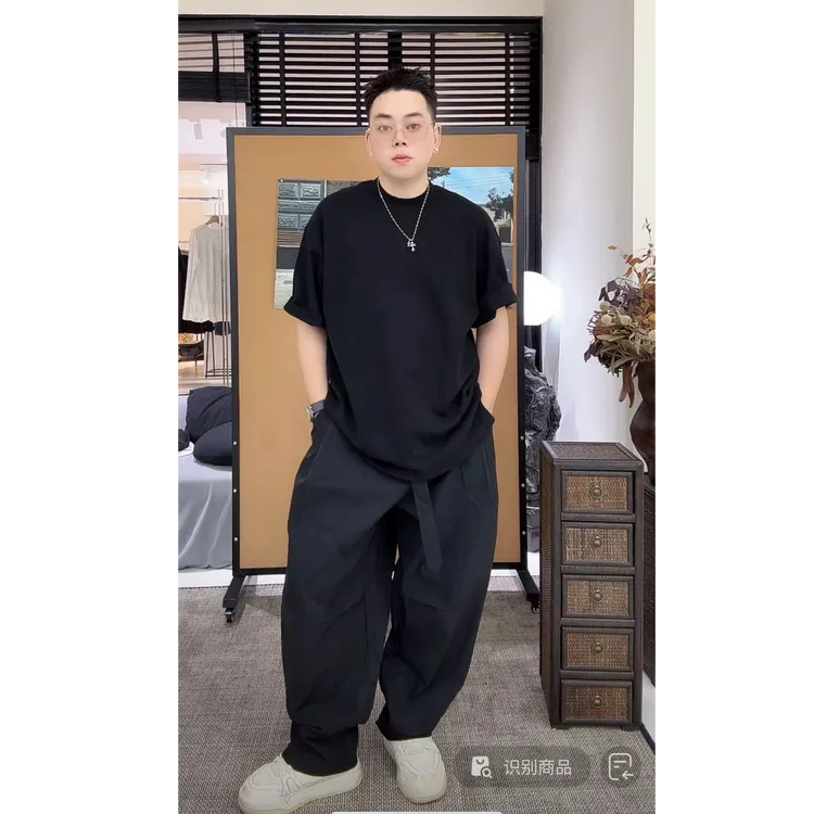 【YIBUDAOWEI】后背贴标宽松磨毛光板短袖上衣男 901