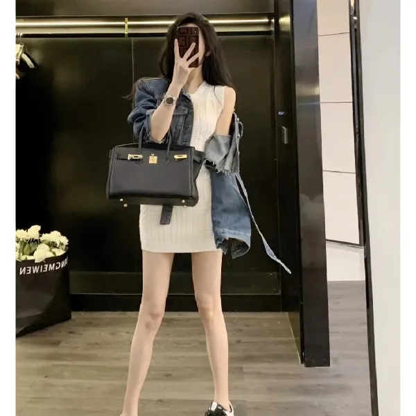 时尚套装连衣裙简约气质显瘦洋气休闲百搭性感秋季简约复古小众