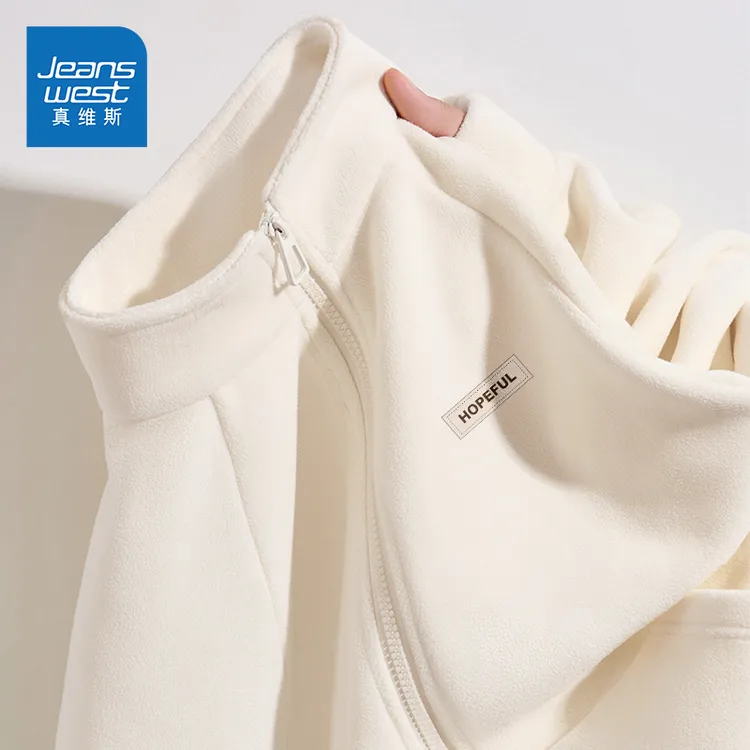 真维斯双面奥利绒外套女秋冬季新款加绒保暖冲锋衣内胆抓绒上衣女