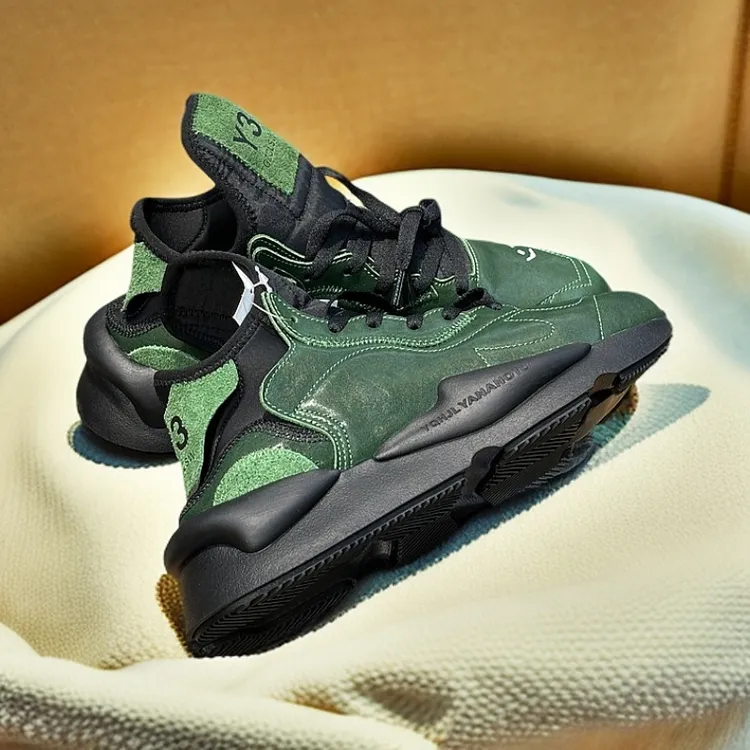 Y3GZCLSW正品旗舰低帮复古真皮运动老爹鞋男2025春夏黑武士跑步鞋