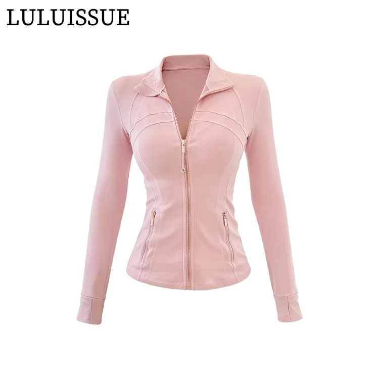 LULUISSUE新款修身显瘦金拉炼瑜伽女士运动夹克上衣外套立领秋冬