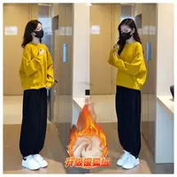【上衣+裤子一整套】纯棉休闲风运动套装女2025春秋宽松时尚两件套