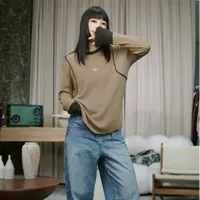 infobyfive2025秋冬假两件拼袖拼领针织衫打底衫一店NF0509223