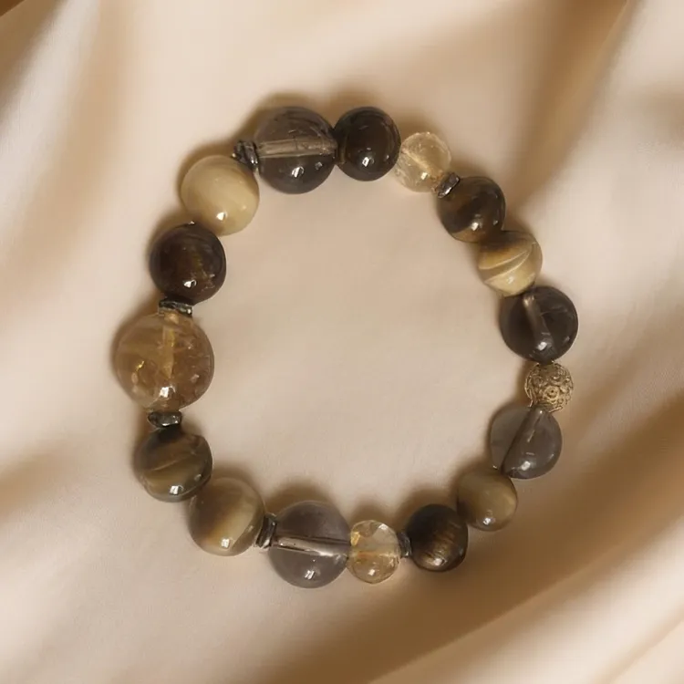 【黄水系列】黄塔晶茶晶金虎眼天然水晶（多样性发一）