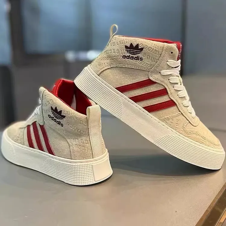 空军高帮反毛皮休闲板鞋男士2025新款夏季时尚百搭软底系带男鞋子