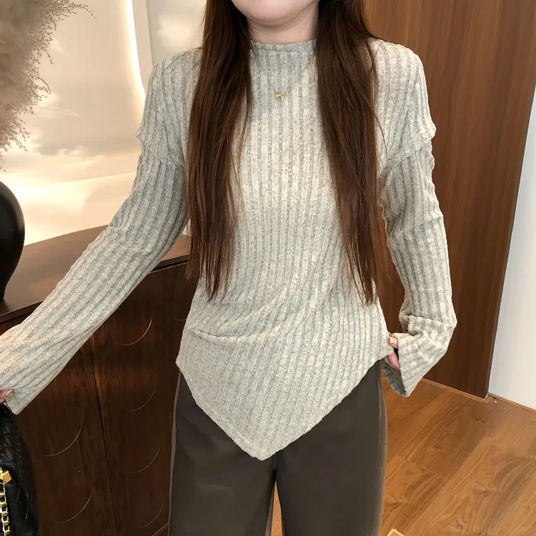 盈盈&南岛风大码女装秋季胖mm显瘦设计感针织衫宽松上衣ZYY2339