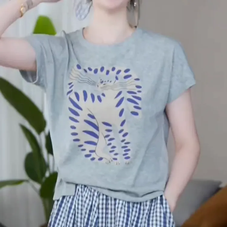 【孟加拉】2025新款夏季宽松休闲印花T恤LK2504158