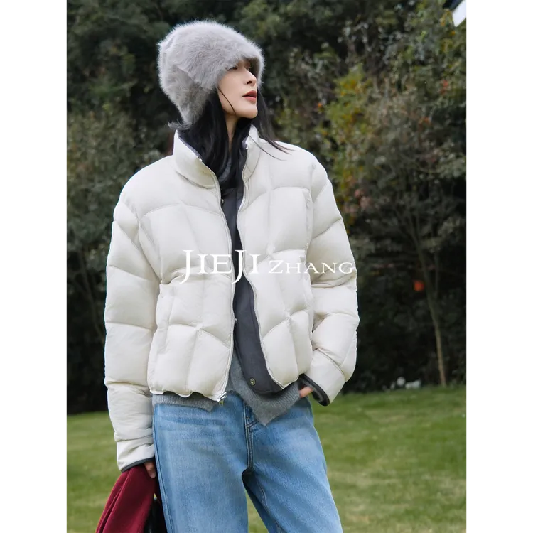 【JIEJI ZHANG】高级定制秋冬时尚羊毛天丝百搭鹅绒服351099