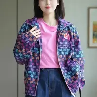 【商场同款】2025秋季新款休闲时尚印花章仔夹克长袖外套女5400855