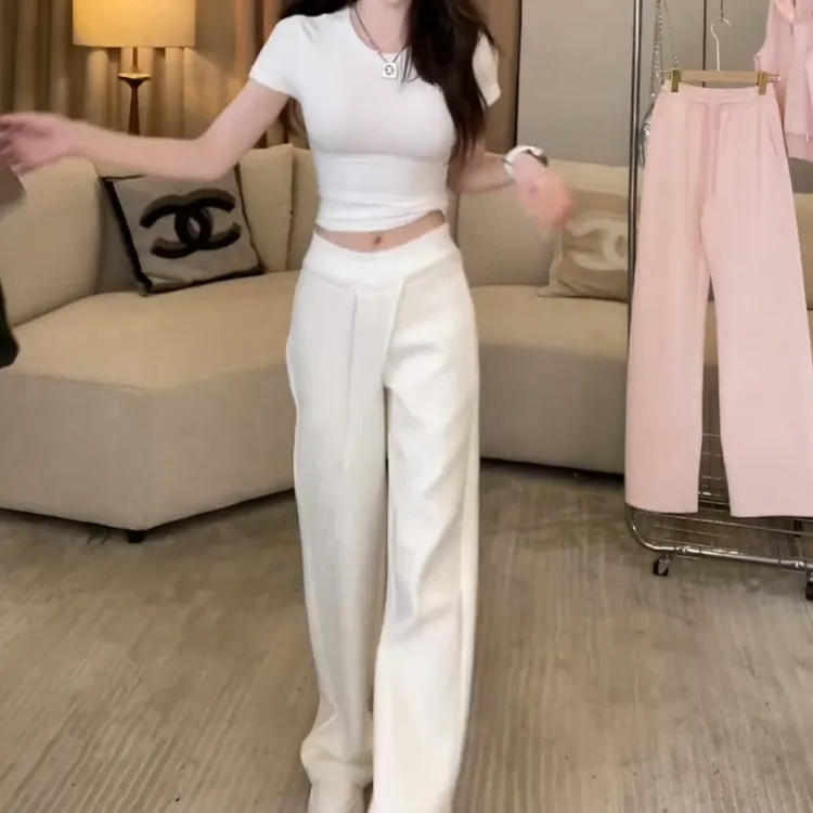 2025春夏新款气质显瘦辣妹上衣裤子套装LK2501506