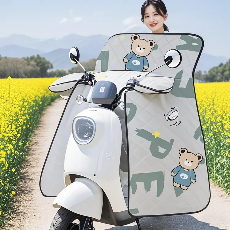 斗篷式挡风被夏季通风四季通用防紫外线防水防晒透气电动车挡风衣