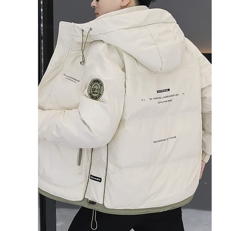 保登皮兹冬季男士羽绒棉服轻薄宽松加厚休闲保暖短款连帽外套